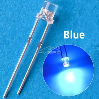 BLUE 5mm Flat Top LED Diode Lights Bright Bulb Lamps Electronics Components Indicator Light Emitting Diodes – KSH 5 at HIMA STORES Mombasa – Top quality displays. Best electronics in Kenya. Shop now for Arduino, ESP32, sensors and IoT devices.